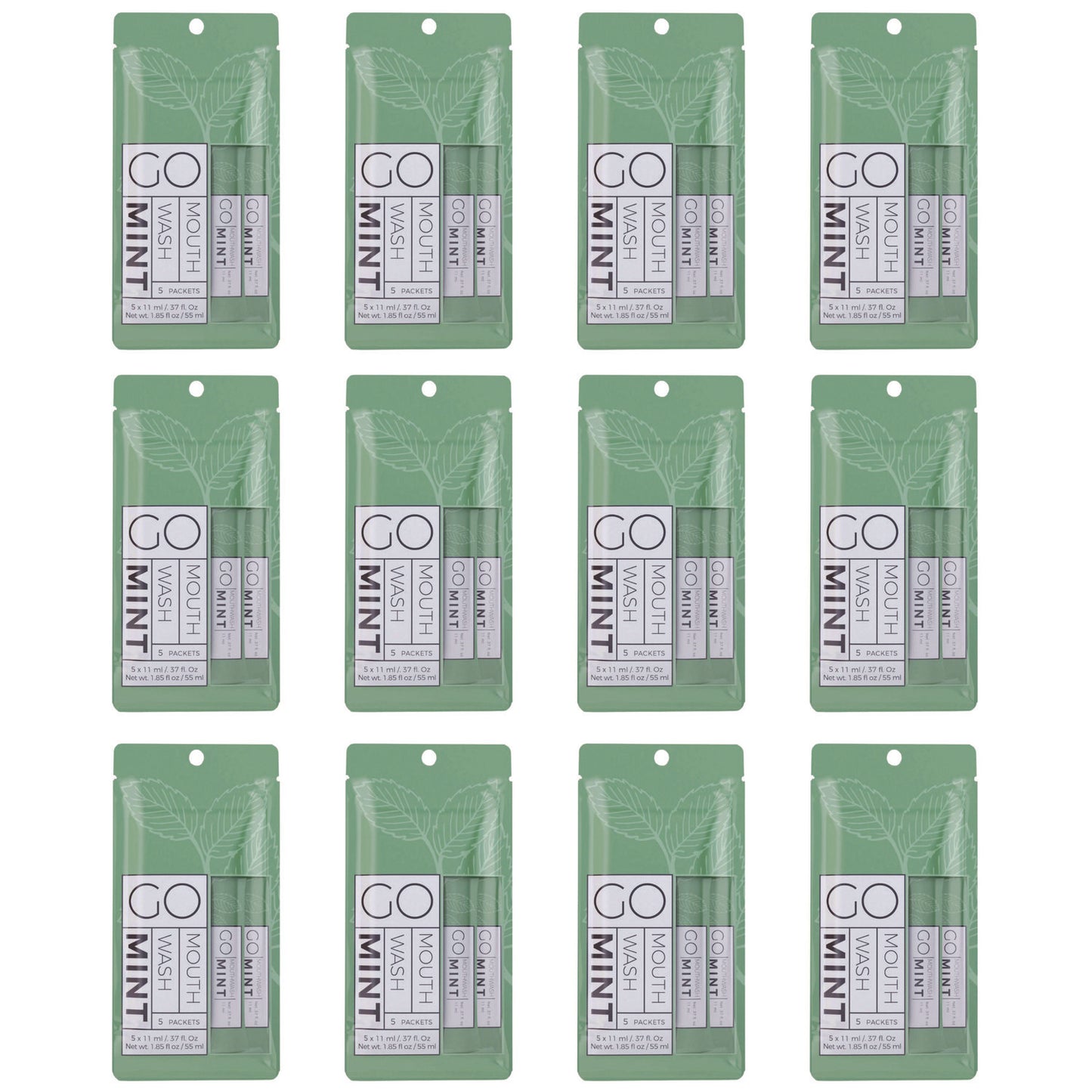 GMHMW05 Individual Mouthwash Packets, Mint Flavor, 0.37 oz Packet, 5/Pack, 12 Packs/Box