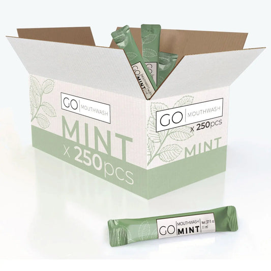 GMHMW250 Individual Mouthwash Packets, Mint Flavor, 0.37 oz Packet, 250/Box Go Mouthwash
