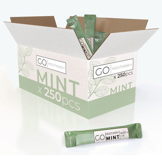 GMHMW250 Individual Mouthwash Packets, Mint Flavor, 0.37 oz Packet, 250/Box
