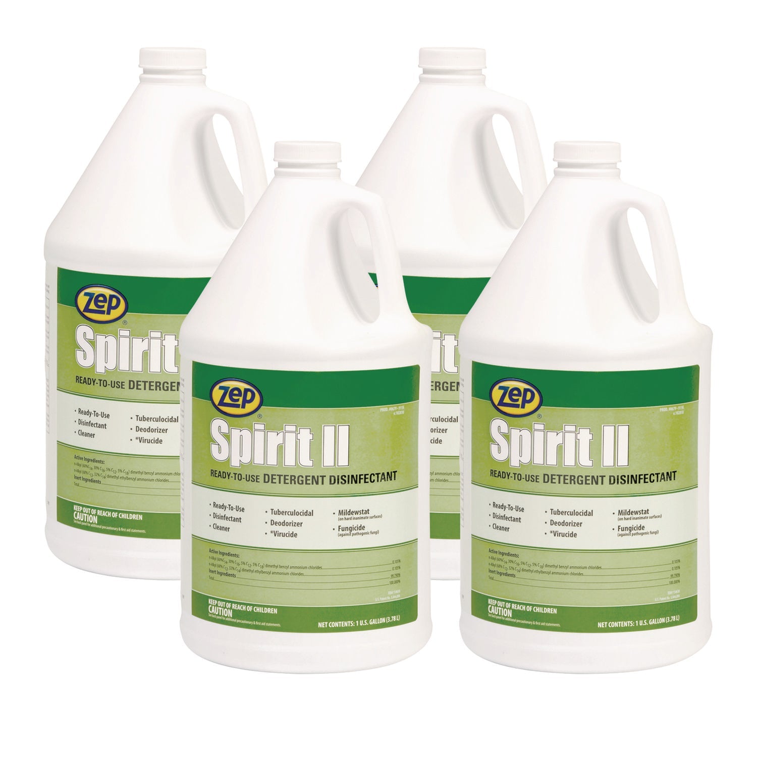 ZPP67923 Spirit Ii Ready-To-Use Disinfectant, Citrus Scent, 1 Gal Bottle, 4/carton Zep