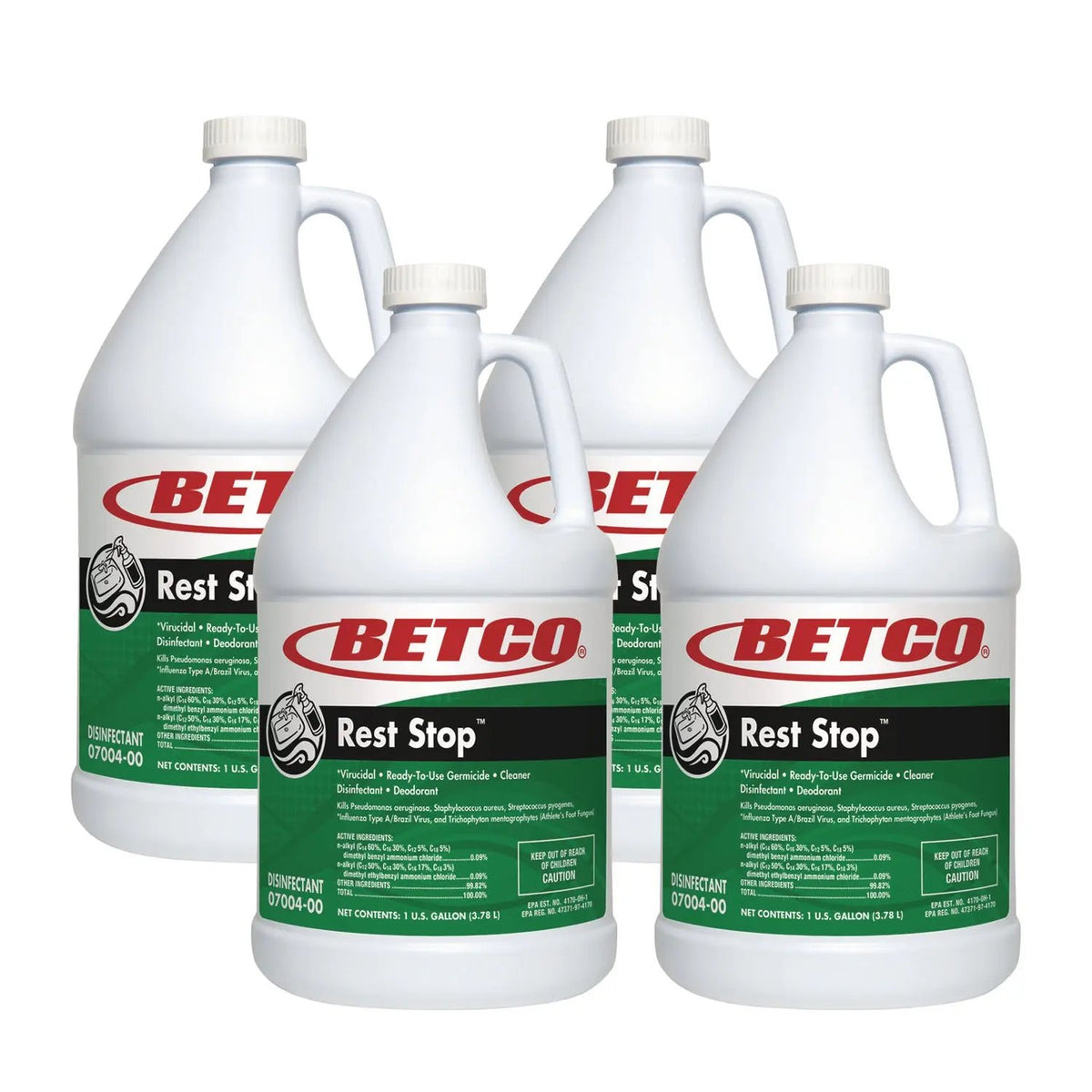 BET700400 Rest Stop Non-Acid Bowl and Restroom Cleaner, Floral Fresh Scent, 1 gal Bottle, 4/Carton Betco