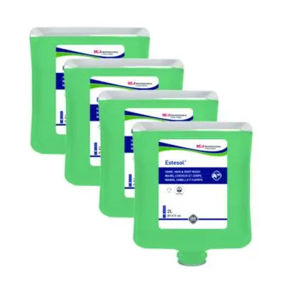 SJNHAB2LT Estesol Hand, Hair and Body Cleaner Manual Cartridge, Rainforest Scent, 2 L, 4/Carton SC JOHNSON