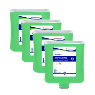 SJNHAB2LT Estesol Hand, Hair and Body Cleaner Manual Cartridge, Rainforest Scent, 2 L, 4/Carton