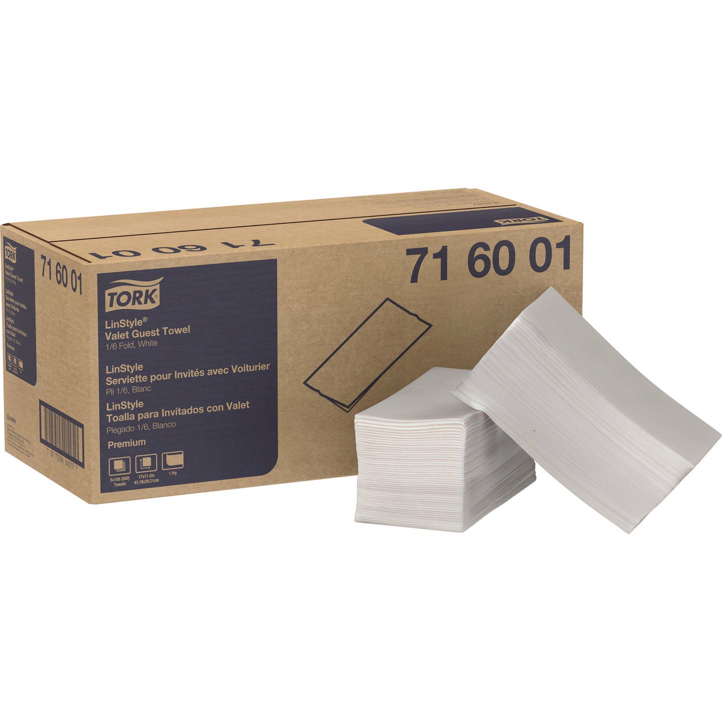 TRK716001 LinStyle Valet Guest Towel, 1-Ply, 11.5 x 17, White, 100/Pack, 5 Packs/Carton