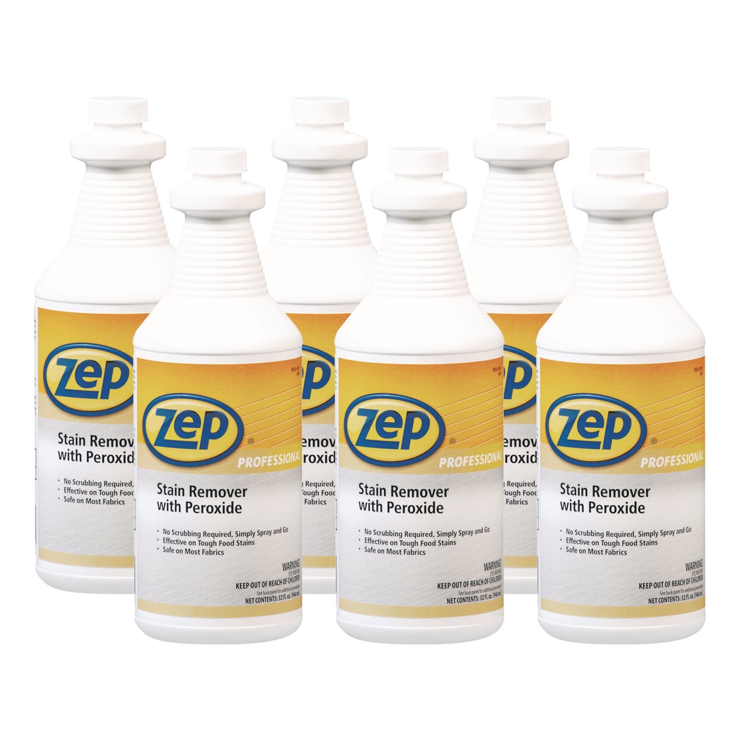 ZPP1041705 Stain Remover With Peroxide, Quart Bottle, 6/carton Zep Professional