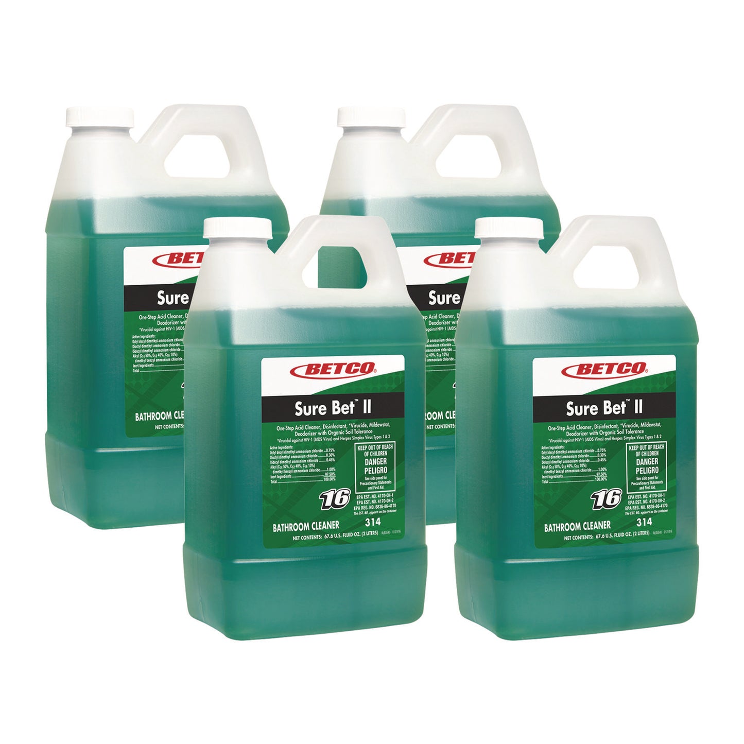 BET3144700 Sure Bet II Foaming FastDraw Disinfectant, Citrus Scent, 67.6 oz Bottle, 4/Carton