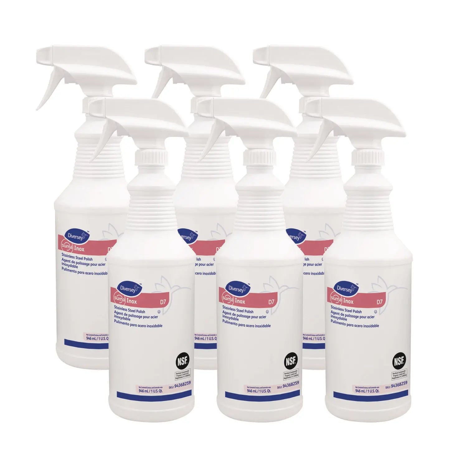 DVO94368259 Suma Inox D7, 32 Oz Spray Bottle, 6/carton Suma