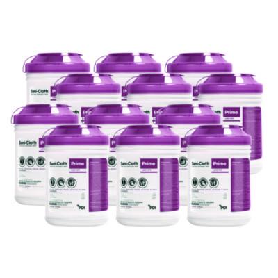 PDIP25372 Sani-Cloth Prime Germicidal Disposable Wipes, Large, 1-Ply, 6 X 6.75, Unscented, White, 160/canister, 12 Canisters/carton SANI PROFESSIONAL