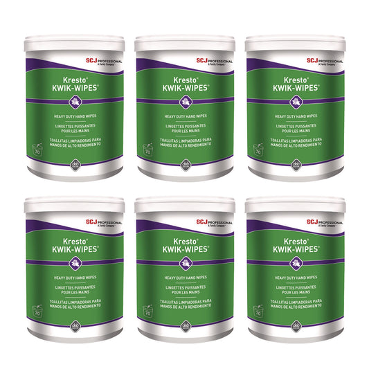 SJNKKW70W Kresto Kwik-Wipes, Cloth, 1-Ply, 7.9 X 5.7, Citrus, White, 70/pack, 6 Packs/carton