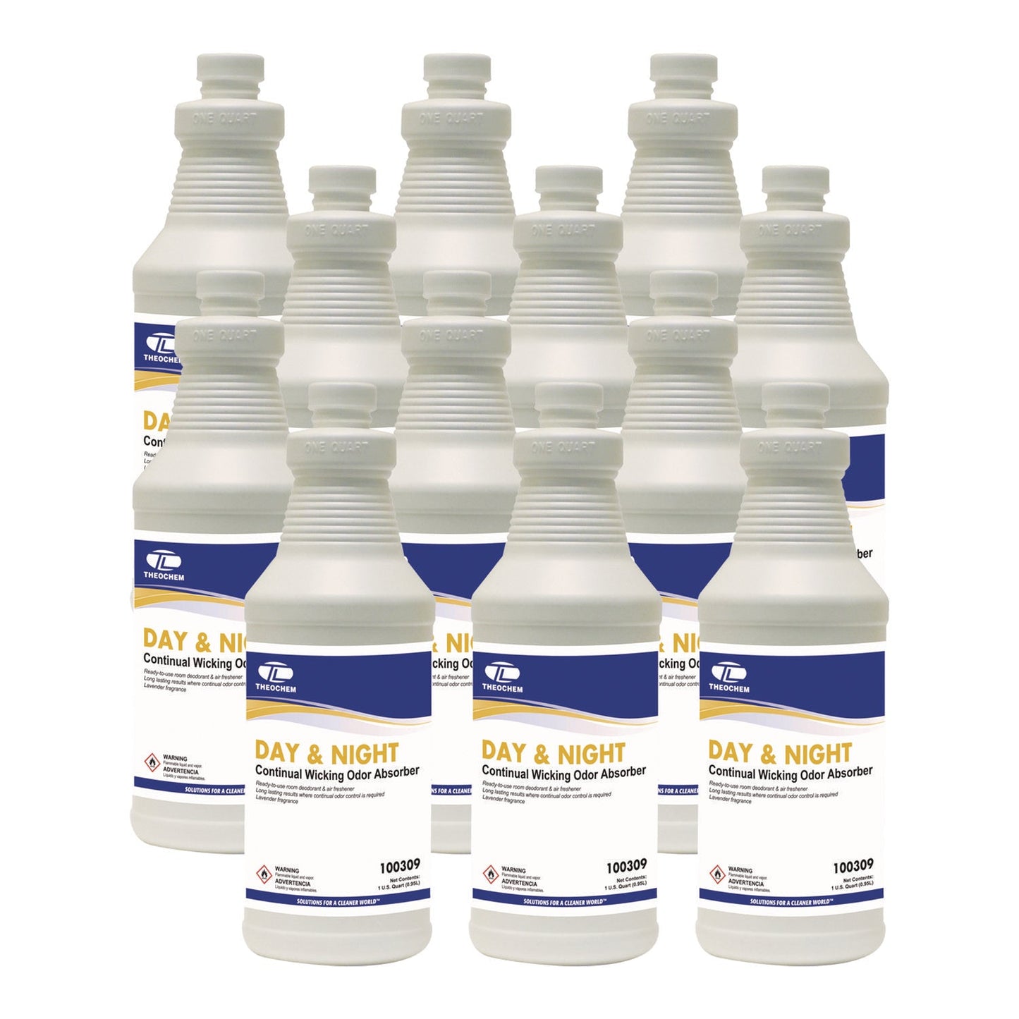 TOL309QT Day And Night Wicking Odor Absorber, 32 Oz Bottle, Lavender, 12/carton Theochem Laboratories