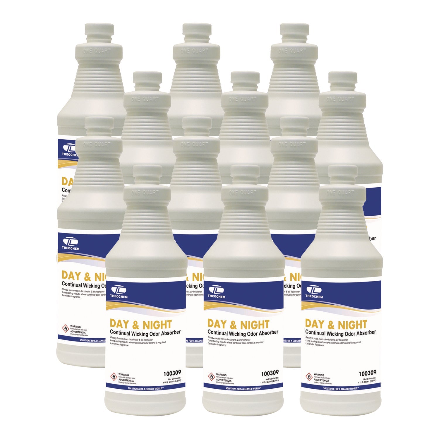 TOL309QT Day And Night Wicking Odor Absorber, 32 Oz Bottle, Lavender, 12/carton Theochem Laboratories
