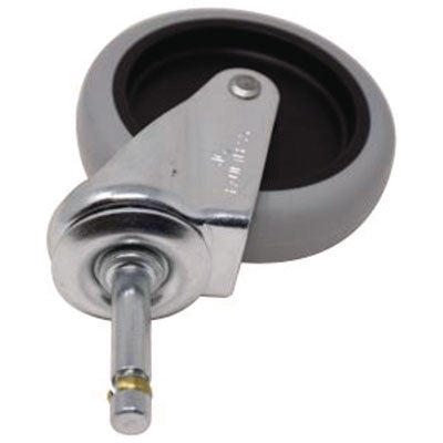 SGS6173L1 4" Swivel Stem Caster with Insert for Janitor Cart 2000, Grip Ring Stem, Black/Gray/Silver