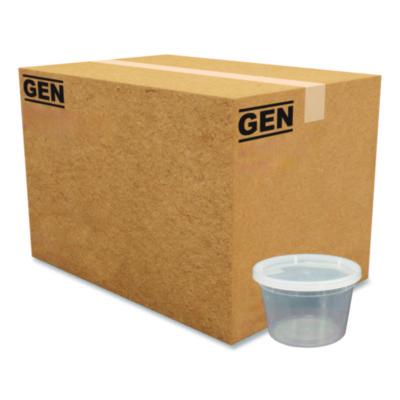 GENDELI16OZ Plastic Deli Containers with Lid, 16 oz, Clear, Plastic, 240/Carton