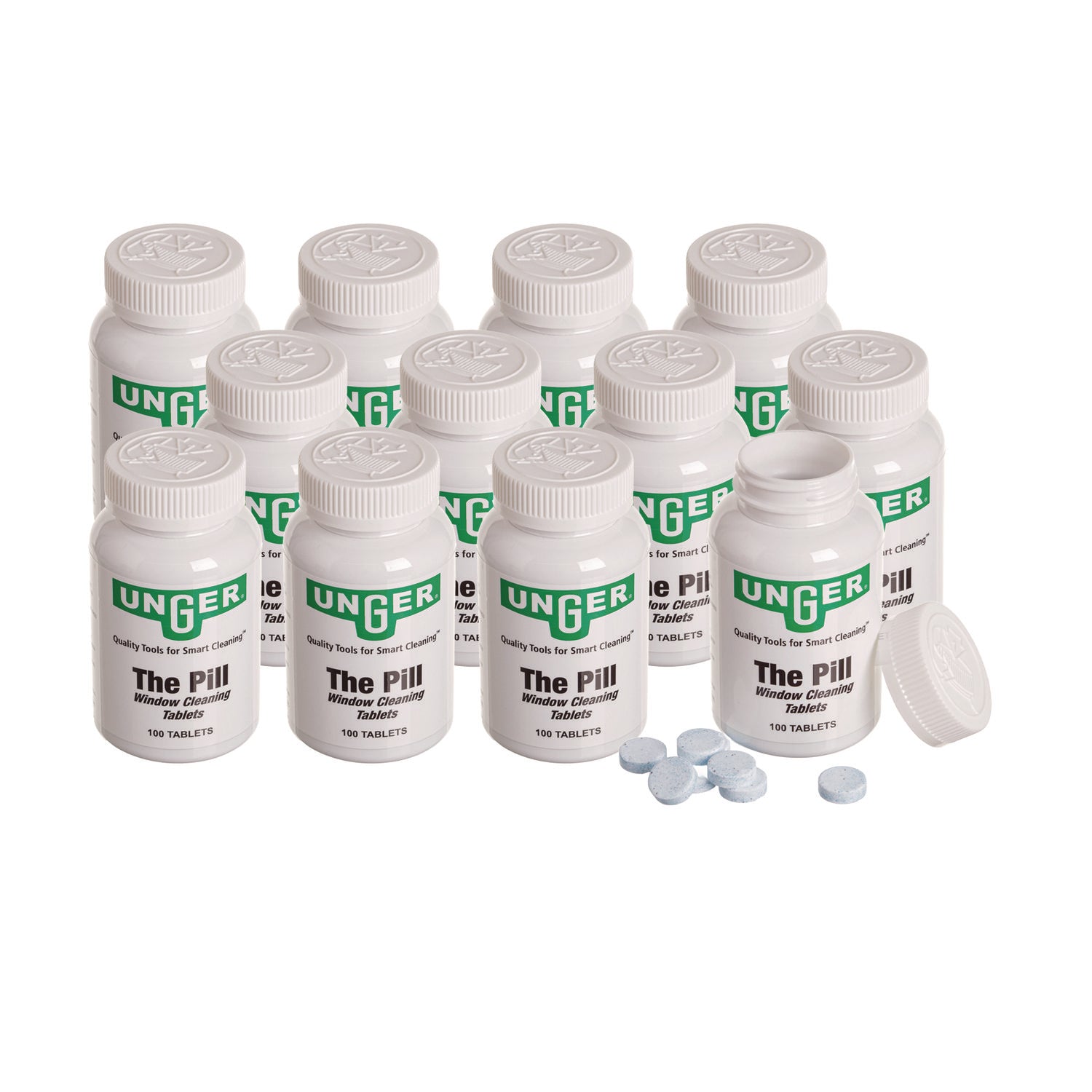 UNGPLBTL Pill Window Cleaning Tablets, 100/Bottle, 12/Carton Unger
