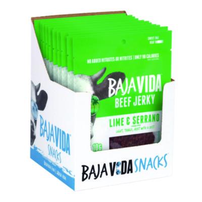 GRR22002307 Beef Jerky Lime and Serrano Pepper Snack Pack, Lime and Serrano Pepper, 1 oz Packet, 12/Carton