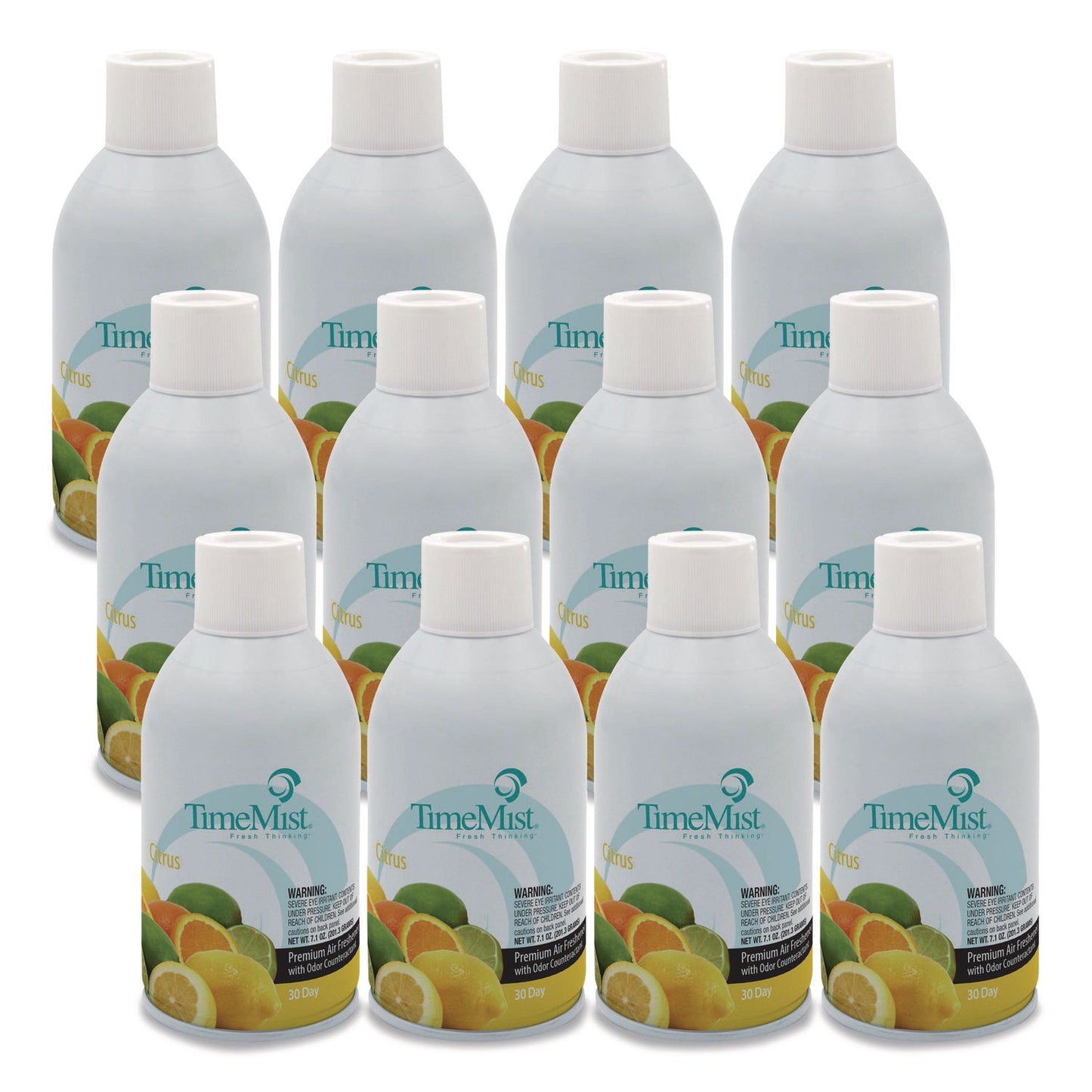 TMS1042781 Premium Metered Air Freshener Refill, Citrus, 7.1 oz Aerosol Spray, 12/Carton TimeMist