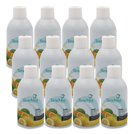 TMS1042781 Premium Metered Air Freshener Refill, Citrus, 7.1 oz Aerosol Spray, 12/Carton TimeMist