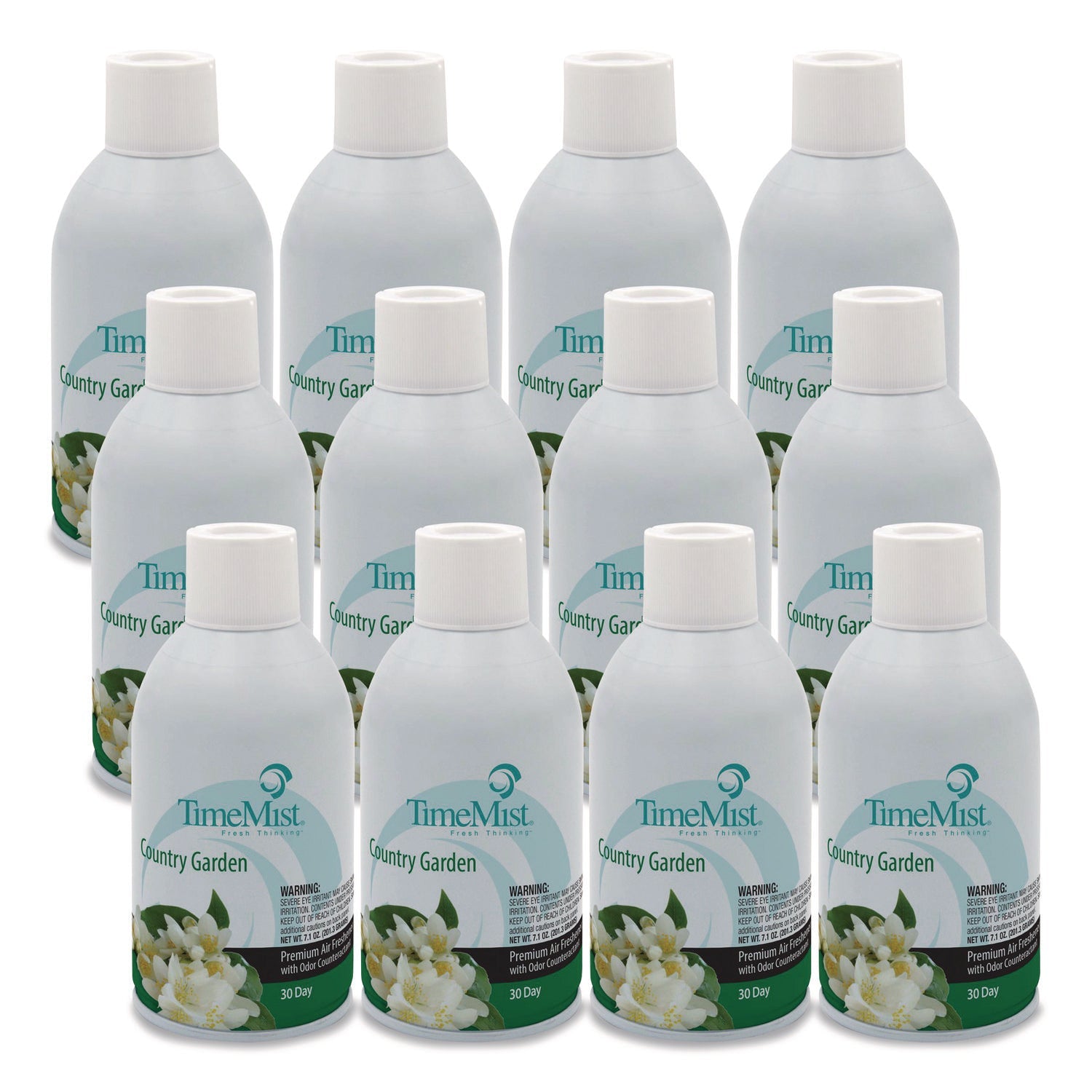 TMS1042786 Premium Metered Air Freshener Refill, Country Garden, 7.1 oz Aerosol Spray, 12/Carton TimeMist