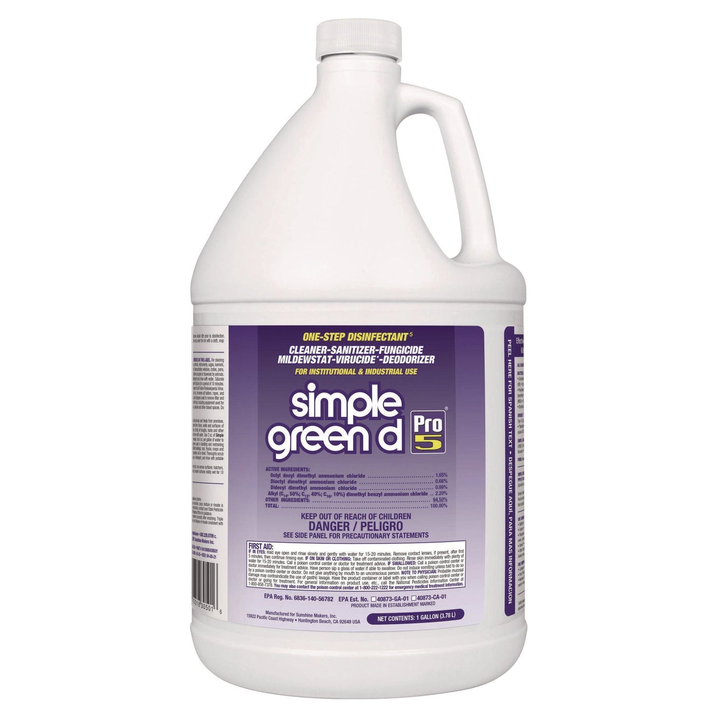 SMP30501 D Pro 5 Disinfectant, 1 Gal Bottle Simple Green