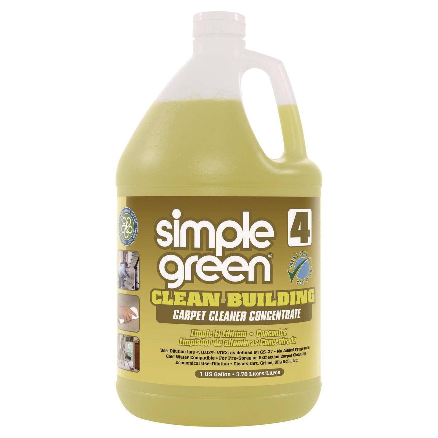 SMP11201 Clean Building Carpet Cleaner Concentrate, Unscented, 1gal Bottle Simple Green