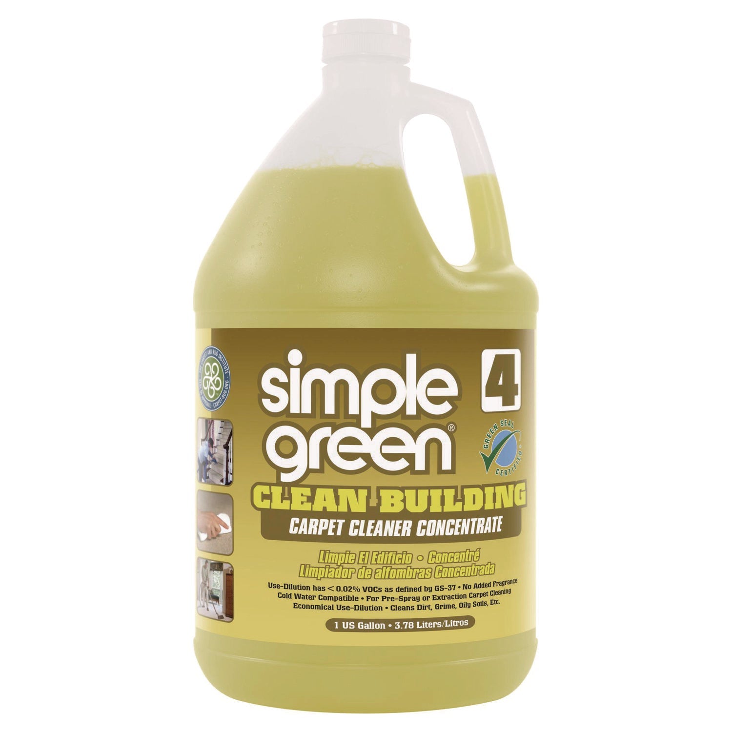 SMP11201 Clean Building Carpet Cleaner Concentrate, Unscented, 1gal Bottle Simple Green
