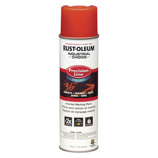 RST203035CT Industrial Choice Precision Line Marking Paint, Flat/Matte Orange, 20 oz Aerosol Can, 12/Carton