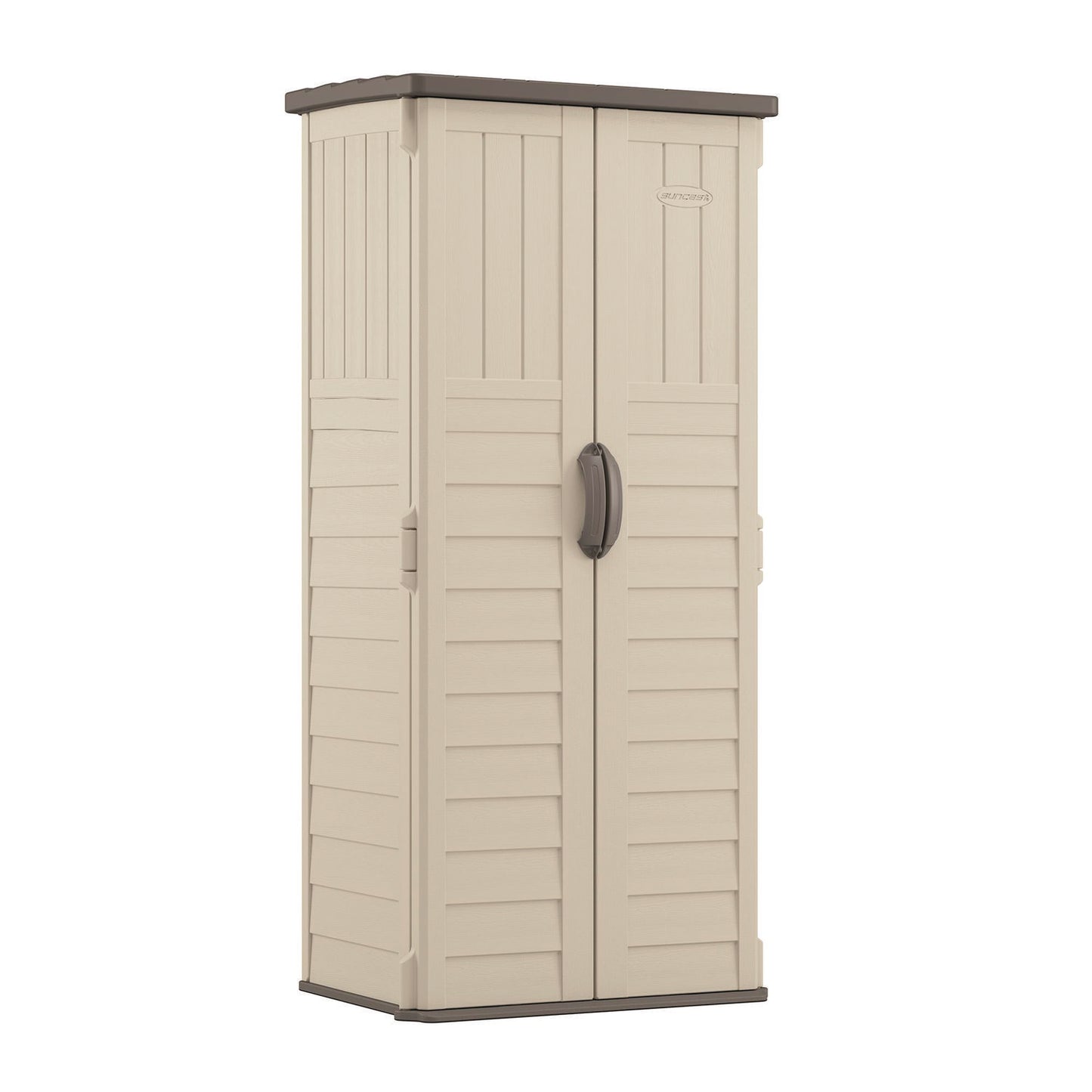 SUABMS1250 Vertical Storage Shed, 22 cu ft, 2 ft 8.25" x 2 ft 1.5" x 6 ft, Vanilla/Stoney