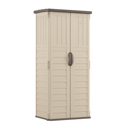 SUABMS1250 Vertical Storage Shed, 22 cu ft, 2 ft 8.25" x 2 ft 1.5" x 6 ft, Vanilla/Stoney