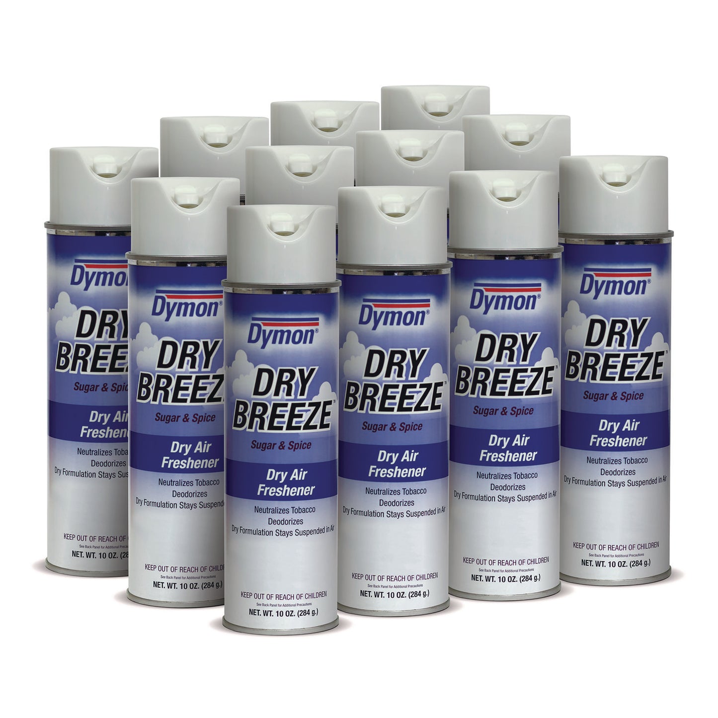ITW70220 Dry Breeze Aerosol Air Freshener, Sugar And Spice, 10 Oz Aerosol Spray, 12/carton