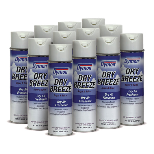 ITW70220 Dry Breeze Aerosol Air Freshener, Sugar And Spice, 10 Oz Aerosol Spray, 12/carton