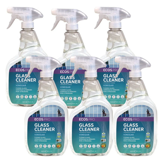 EOPPL93006CT Glass Cleaner, Vinegar Scent, 32 oz Spray Bottle, 6/Carton ECOS PRO