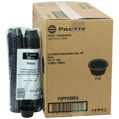 PCTYSPP200EA Plastic Portion Cup, 2 oz., Black, 2,400/Carton