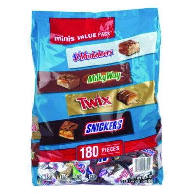 GRR22002451 Minis Variety Pack, Chocolate, 49.44 oz Bag, 180 Pieces