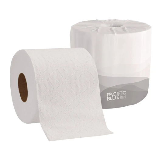 GPC1988001 Pacific Blue Basic Bathroom Tissue, Septic Safe, 2-Ply, White, 550 Sheets/roll, 80 Rolls/carton Georgia Pacific Professional