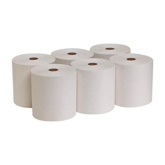 GPC26601 Pacific Blue Basic Recycled Paper Towel Roll, 1-Ply, 7.88" x 800 ft, White, 6 Rolls/Carton