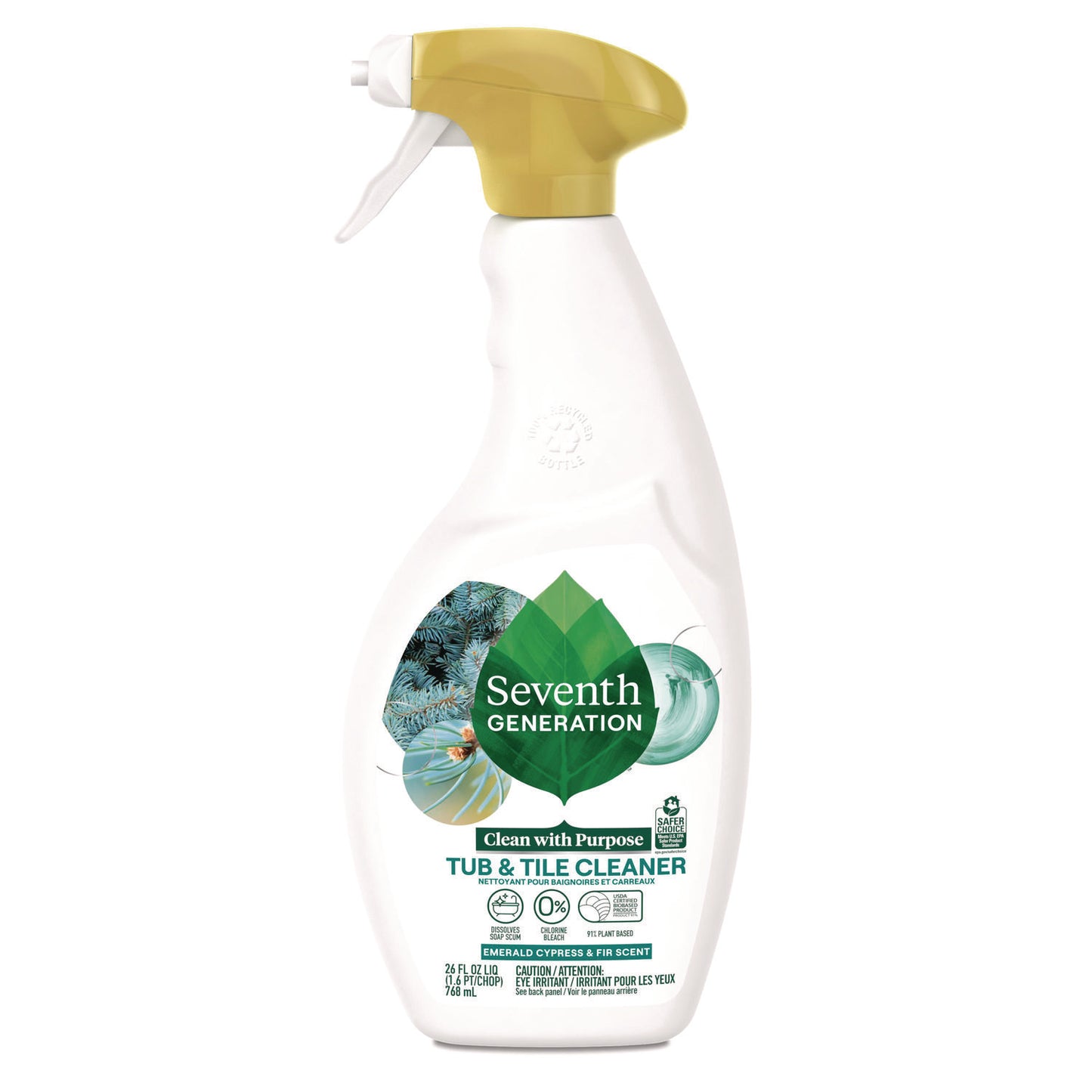 SEV67662077 Tub and Tile Cleaner, Emerald Cypress and Fir Scent, 26 oz Spray Bottle, 8/Carton
