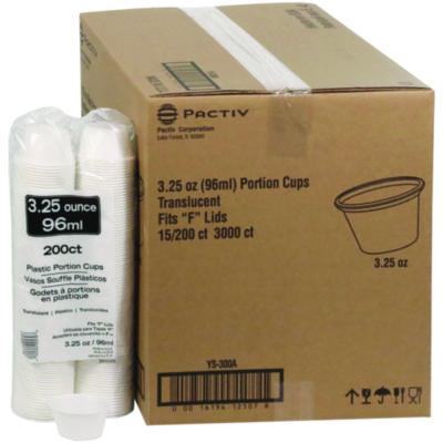 PCTYS300A Plastic Portion Cup, 3.25 oz, Translucent, 3,000/Carton