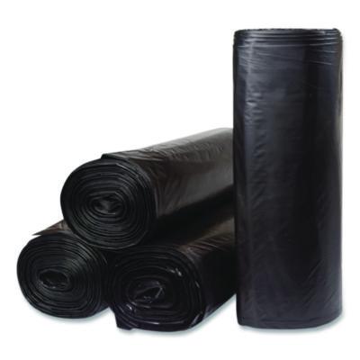 TRNML3339 Low-Density Can Liners, 33 gal, 1.25 mil, 33" x 39", Black, Flat Pack, 250/Carton
