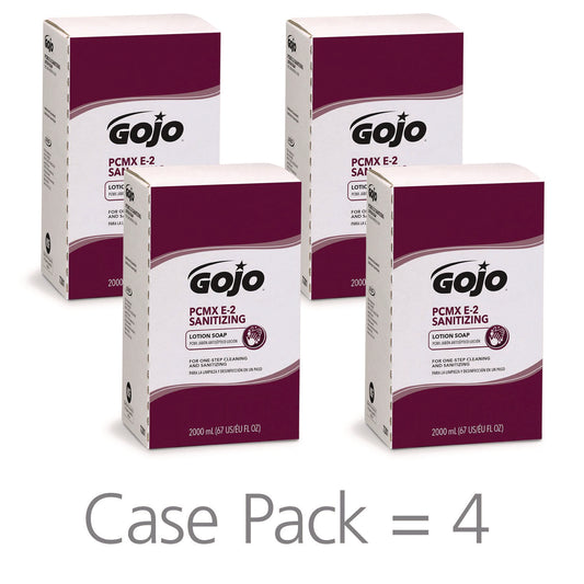 GOJ728104CT E2 Sanitizing Lotion Soap with PCMX Refill, For Pro TDX Dispenser, Fragrance-Free, 2,000 mL, 4/Carton