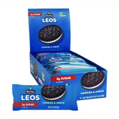 RIPRVW62000 Leos Cookies and Cream Sandwich Cookies, 2 Cookies/Pack, 10 Packs/Box