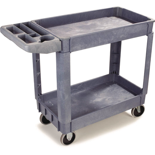 BWK4024UCGRA Two-Shelf Utility Cart, Plastic, 2 Shelves, 500 lb Capacity, 17.25" x 40" x 33.5", Gray