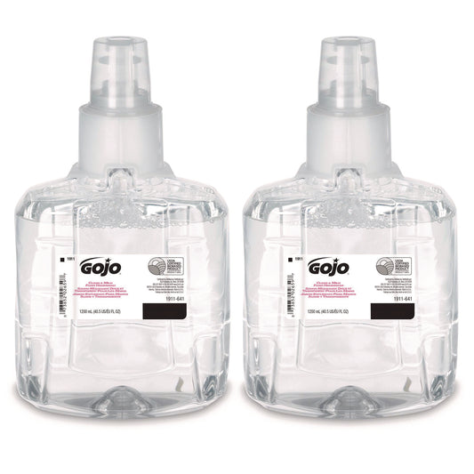GOJ191102CT Clear and Mild Foam Handwash Refill, For LTX-12 Dispenser, Fragrance-Free, 1,200 mL, 2/Carton