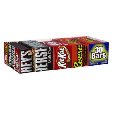HRS20650 Full Size Chocolate Candy Bar Variety Pack, Assorted, 1.5 oz Bars, 30 Bars