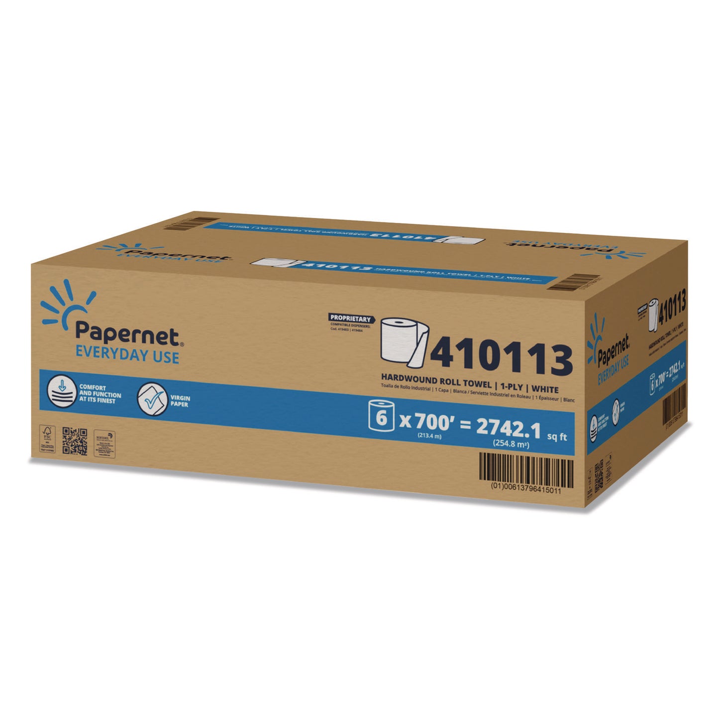 SOD410113 HyTech Seas Hardwound Roll Towel Heavenly Soft Standard, 1-Ply, 7.9" x 700 ft, White, 6/Carton