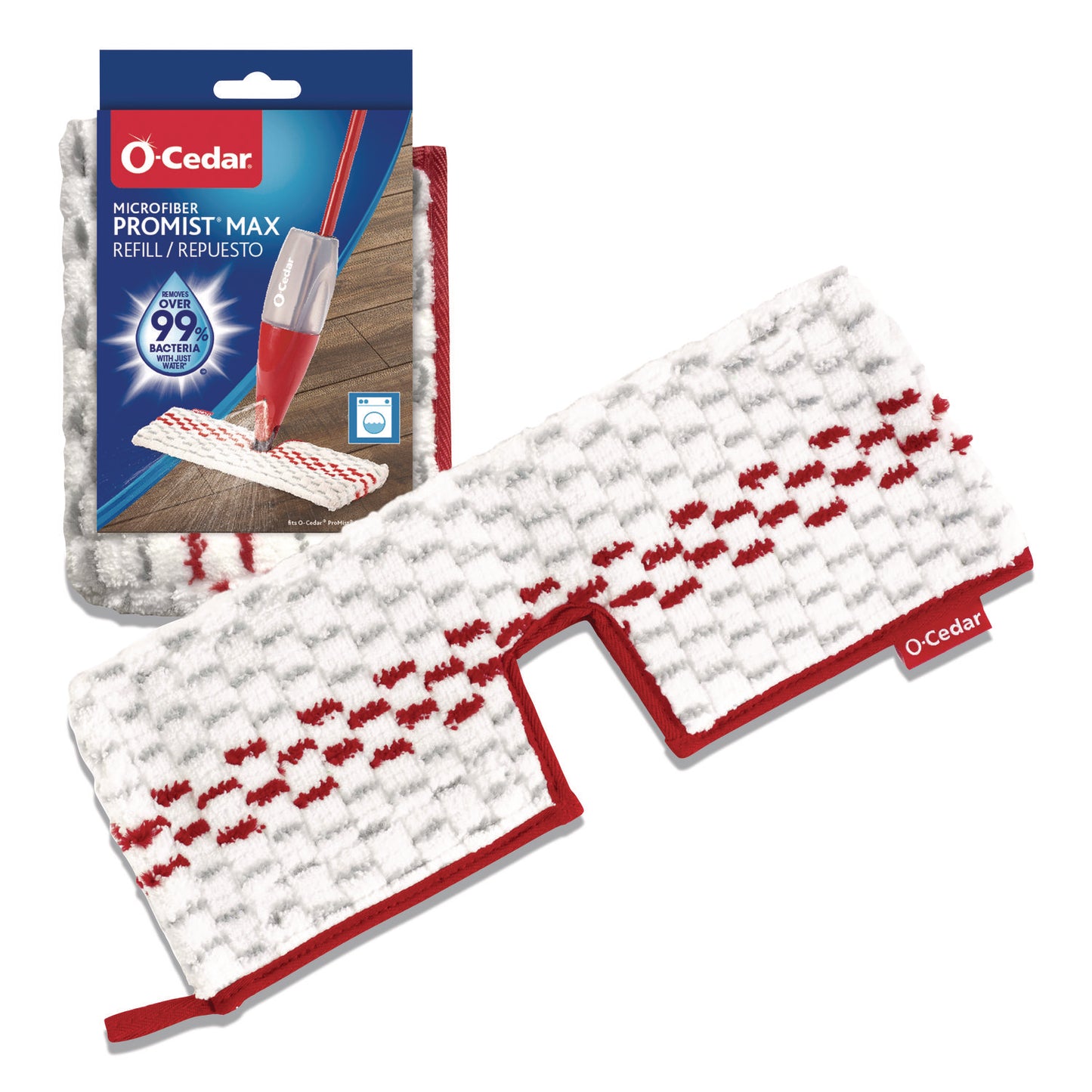 FHD173579CT ProMist MAX Refill, Microfiber, Custom Size for ProMist Mop System, Red/White/Gray, 4/Carton