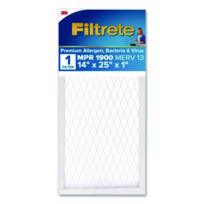 MMMUA044CA Premium Allergen, Bacteria and Virus Air Filter, MERV 13, MPR 1900, 14 x 25, 4/Carton 3M/COMMERCIAL TAPE DIV.