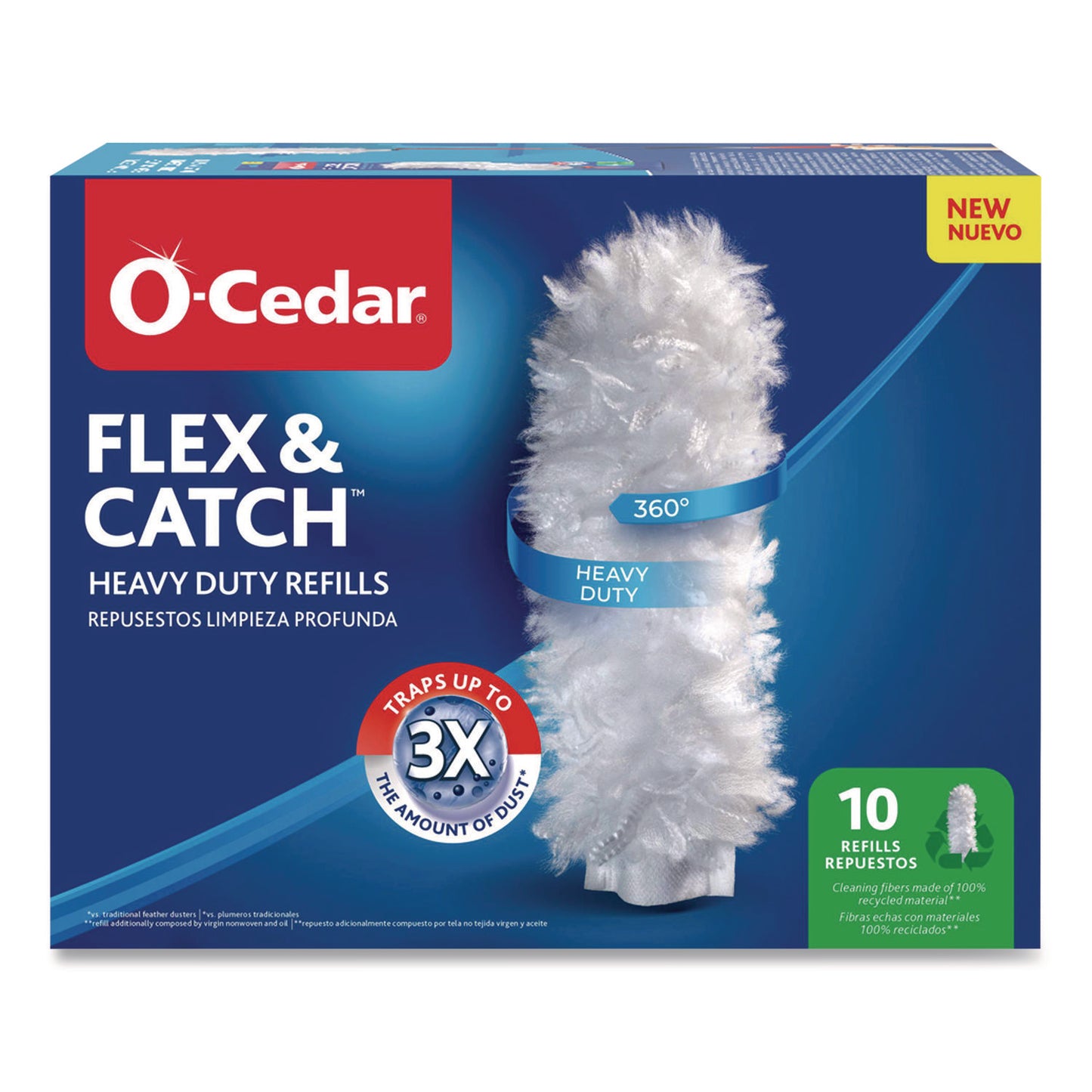 FHD172170CT Flex and Catch Duster Heavy-Duty Refills, Polyester, White, 10/Pack, 4 Packs/Carton