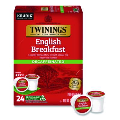 TWGTNA85784 Tea K-Cups, English Breakfast Decaf, 0.11 oz, 24/Box