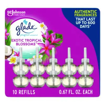 SJN353730 Plugin Scented Oil Refill, Exotic Tropical Blossoms, 0.67 oz, 10/Pack SC JOHNSON