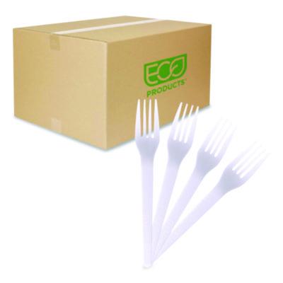 ECOEPS017 Plantware CPLA Cutlery, Fork, White, 1,000/Carton